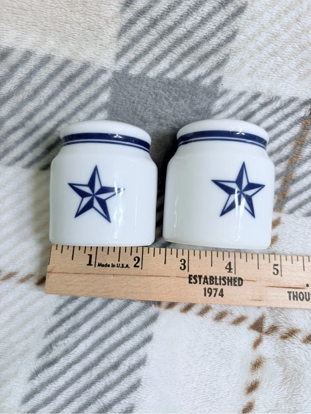 Belle et Bonne La Maison Blue and White Salt and Pepper Shaker Set